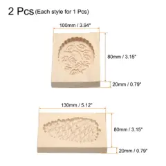 Unique Bargains Wooden Biscuit Press Carved Baking Tool Cookie Mould 2 Pcs
