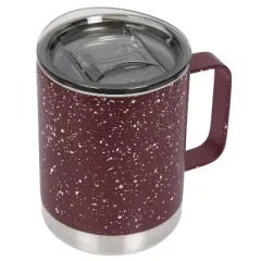 FIFTY/FIFTY 12oz Stainless Steel with PP Lid Speckle Mug Brick Red/White