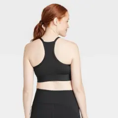 Women's Light Support Brushed Sculpt Halter Midline Sports Bra - All in Motion&trade;