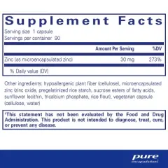 Pure Encapsulations UltraZin Zinc - Enhanced Absorption Mineral Support for Metabolism and Immune Health* - 90 Capsules