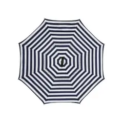 ShedRain UnbelievaBrella Reverse Opening Stick Umbrella - Navy Blue Striped