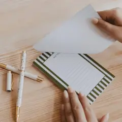 Sweet Water Decor Green Stripes Tear Off Notepad