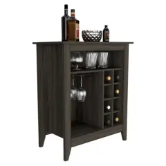 Gulches Carbon Espresso Bar Cabinet: Stylish Storage & Wine Rack