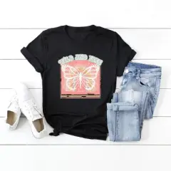 Simply Sage Market Women's Wild And Free Butterfly Short Sleeve Graphic Tee