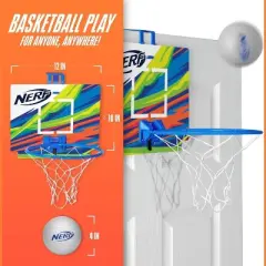 Nerf Mini Over the Door Basketball Hoop Nerfoop Indoor Basketball Door Basketball Hoop + Mini NERF Foam Basketball Set - Perfect for Bedrooms