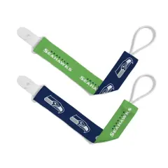 BabyFanatic Officially Licensed Unisex Pacifier Clip 2-Pack - NFL Seattle Seahawks - Officially Licensed Baby Apparel