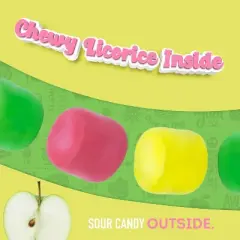 Wiley Wallaby 2 Pack 6 Oz Sourrageous Drops Mix of Watermelon, Green Apple and Lemon Soft & Chewy Licorice with a Candy Shell