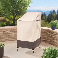 2025 Edition Waterproof Outdoor Patio Stackable Chair Cover - Beige+Coffee