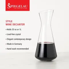 Spiegelau Style Wine Decanter - European-Made Crystal Wine Carafe for Red or White - 33oz Set of 1