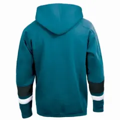 NHL San Jose Sharks Men's Long Sleeve Hooded Sweatshirt with Lace