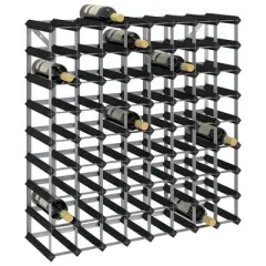 vidaXL Solid Pine Wood Wine Rack | Holds up to 72 Bottles | Freestanding with Rustic Charm | Black | Modern Home Decor