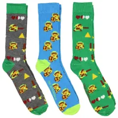 Nintendo The Legend Of Zelda Video Game Three-Pack Crew Socks Multicoloured