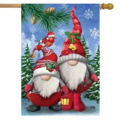 Briarwood Lane Winter Gnomes Christmas House Flag Humor Santa Hat