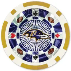 MasterPieces Casino Style 20 Piece 11.5 Gram Poker Chip Set NFL Baltimore Ravens Gold Edition