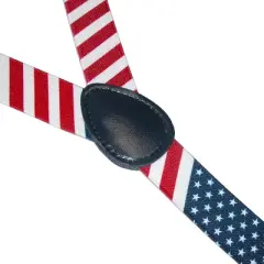 CTM Elastic Stars and Stripes American Flag Clip-End Suspenders