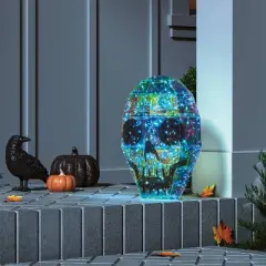 16" Narrow Iridescent Skull 3D Novelty Modular Light Structure Cool White - Hyde and EEK! Boutique&trade;