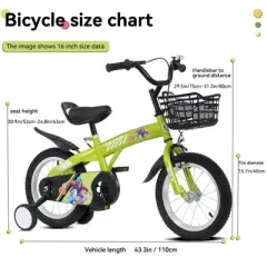 Gulches Kids Bike for 4-7 Years (41"-45" Rider Height), Steel Frame, Rear Coaster/Front V-Brake, Detachable Training Wheels