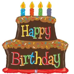LoonBalloon 37 Inch Chocolate Cake Birthday Balloon 4 latex balloons - Festive & Delicious
