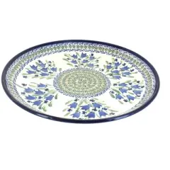 Blue Rose Polish Pottery 1378 Zaklady Large Round Serving Platter