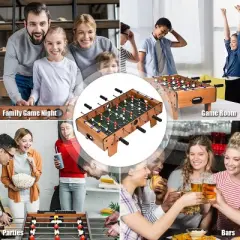 Costway Mini Foosball Table, 27in Soccer Game Table w/ 2 Footballs and Soccer Keepers, Portable Football Game Set for Kids & Adults