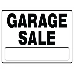 Hillman English White Garage Sale Sign 20 in. H X 24 in. W - Case of 6