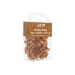 JAM Paper Colored Pushpins Rose Gold Push Pins 2 Packs of 100 22432063A