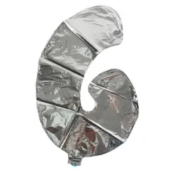 Unique Bargains Foil Number 6 Shape Helium Balloon Birthday Wedding Silver Tone 16"