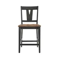 Set of 2 24" Harper Splat Back Counter Height Barstools Brushed Brown/Pecan - Intercon