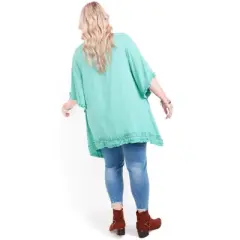 Women's Plus Size Kaylee Sharkbite Tunic  - Seafoam | AVEOLOGY