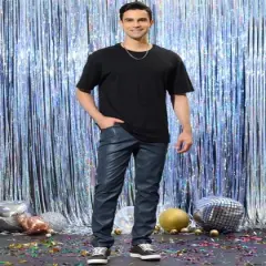 Lars Amadeus Men's Metallic Slim Fit Night Club Disco Shiny Faux Leather Pants