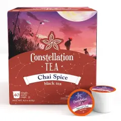 Constellation Tea Spiced Chai Black Tea K-Cups, Keurig Compatible,  40 Count