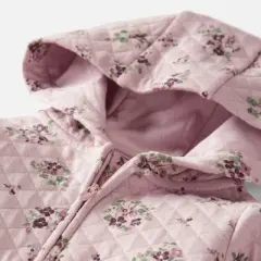 Little Planet By Carter's Organic Baby Girls' Quilted Floral Hooded Jumpsuit - Pink