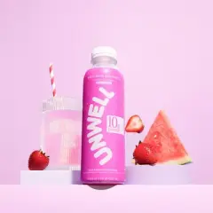 Unwell Hydration Protein Drink with Electrolytes and 10g Whey Protein Isolate Watermelon Strawberry - 16.9 fl oz