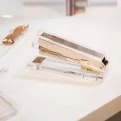 RUSSELL + HAZEL Acrylic Stapler Gold: Gold Desk Accessories, Office Supplies, Non-Powered Desk Tools