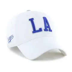 MLB Los Angeles Dodgers White Cooperstown Clique Hat: Cotton Adjustable Baseball Cap