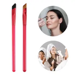 Unique Bargains Multifunction Three-dimensional Eyebrow Concealer Brush Small Coffee Black Bristle 2pcs