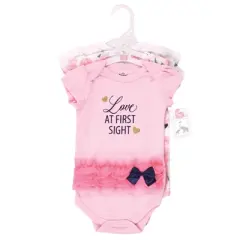 Little Treasure Baby Girl Cotton Bodysuits 3pk, Love At First Sight