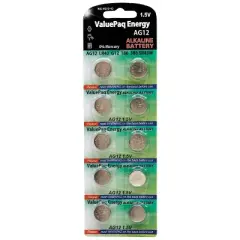 Dantona&reg; ValuePaq Energy AG12 Alkaline Button Cell Batteries, 10 Pack in Silver