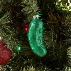 Pickle Glass Christmas Tree Ornament - Wondershop&trade;: Mold-Blown, Indoor Decoration, 5.3" Height
