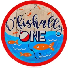 Blue Panda 80 Pack O&rsquo;fishally One Disposable Paper Plate Plates for 1st Birthday Party, 7"
