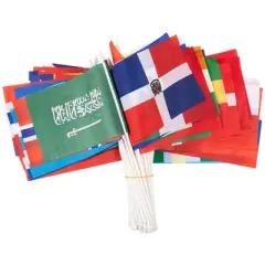 Juvale 72 Pack International World Country Handheld Stick Flag for Party Decor, Parades, Festival, 7.5 x 5.2 in