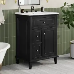 Whisen 24" Bathroom Vanity with Sink, Drawers & Adjustable Shelf