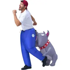 Joyfy Family Inflatable Costumes, Biting By a Dog Inflatable, Blow-up Costume  for Halloween Themed Cosplay Party