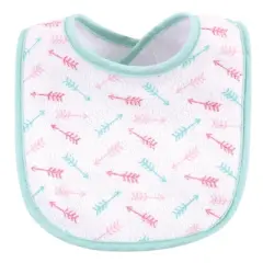 Luvable Friends Baby Girl Cotton Terry Bibs 10pk, Girl Elephant Damask, One Size