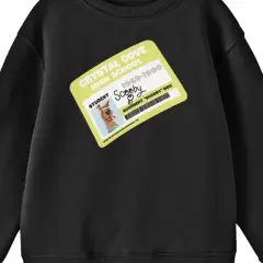Scooby Doo Scooby's Crystal Cove High School ID Youth Black Crew Neck Sweatshirt