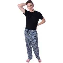Lord of the Rings Men's Allover Pattern Adult Sleepwear Pajama Pants LOTR Grey