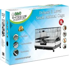 A&E Cage Company Deluxe 2 Level Guinea Pig, Chinchilla and Rabbit Small Cage - Black