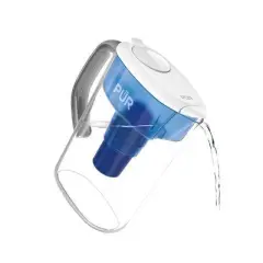 PUR 7 Cup Water Pitcher Filtration System White/Blue PPT700W: BPA-Free, Filters Chlorine & Mercury, 40-Gallon Capacity