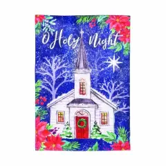 Evergreen Holy Night Moire Garden Flag 12 x 18 Inches Indoor Outdoor Decor