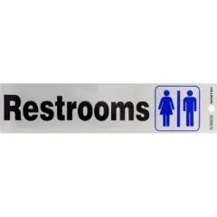 Hillman English Silver Restroom Decal 2 in. H X 8 in. W - Case of 6